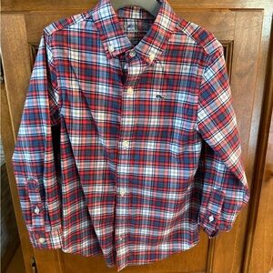 Vineyard Vines Kids' Blue and Red Plaid Button-Down Shirt